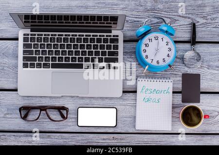 Konzept der Forschungsideen. Stockfoto