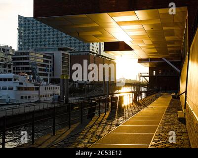 Sandtorkai in der HafenCity Hamburg. Stockfoto