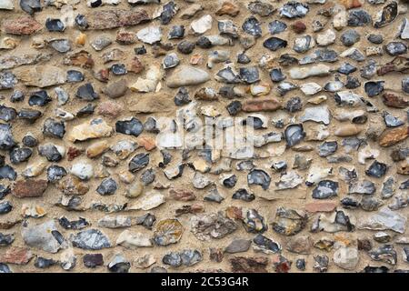 Nahaufnahme einer alten englischen Steinmauer Stockfoto