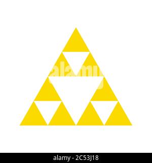 Golden triforce geometrisches Dreieck Macht Symbol. Für Poster oder T-Shirt Design Stock Vektor