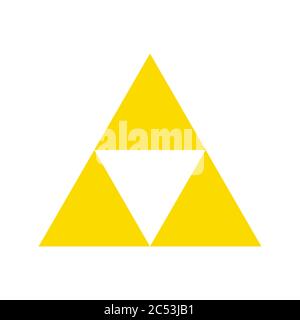 Golden triforce geometrisches Dreieck Macht Symbol. Für Poster oder T-Shirt Design Stock Vektor
