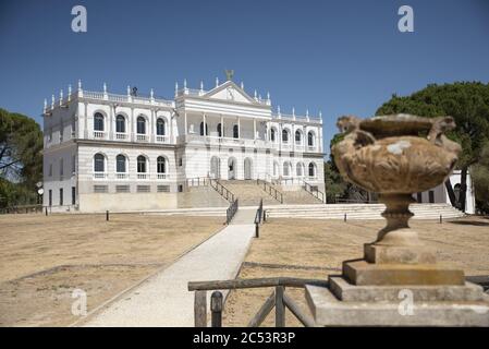 Weicher Fokus des Acebron Palastes im Donana Nationalpark in El Rocío, Huelva, Spanien Stockfoto