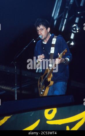 Blur beim Glastonbury Festival 1998, Worthy Farm Somerset, England. Stockfoto