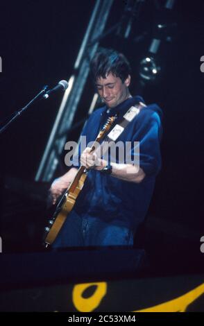 Blur beim Glastonbury Festival 1998, Worthy Farm Somerset, England. Stockfoto