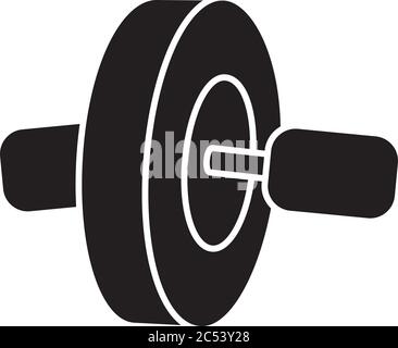 Ab-Rolle, schwarzes Glyphensymbol Stock Vektor