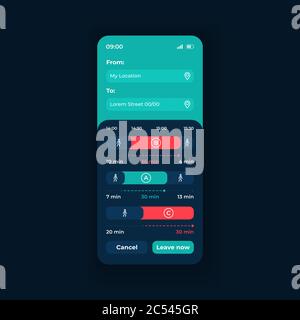 Bus Traffic App Smartphone Interface Vektor Vorlage Stock Vektor