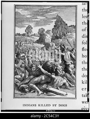 Indianer durch Hunde getötet Stockfoto