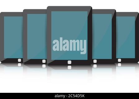 Schwarzes Tablet-Set. eps 10 Vektoriilustration Stock Vektor