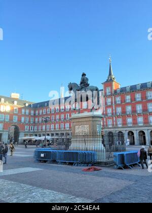 Denkmäler und Kunstwerke im Zentrum von Madrid Stockfoto