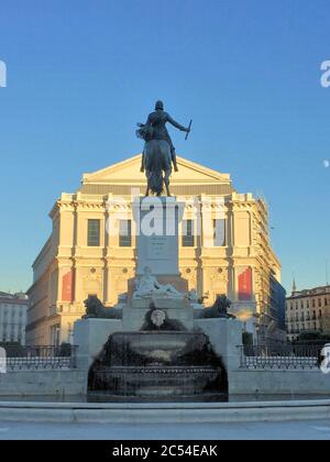 Denkmäler und Kunstwerke im Zentrum von Madrid Stockfoto