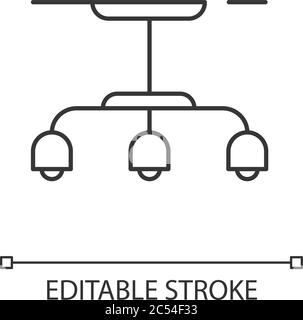 Hängende Lampe lineares Symbol Stock Vektor