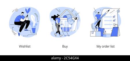 Online-Shopping abstrakte Konzept Vektor Illustrationen. Stock Vektor