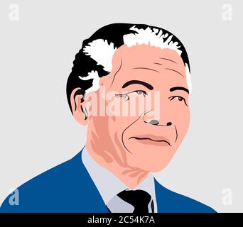 Nelson Mandela International Day 18. juli. Südafrikanische politische Führer und Philanthropin, der als Präsident von Südafrika diente. Stock Vektor