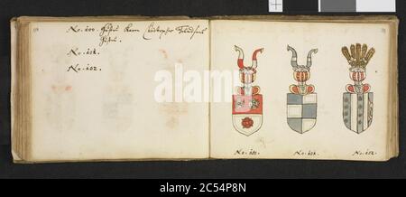 Insignia quædam virorum illustrium in Norvegia quodam habitantium - no-NB digimanus 64722-73. Stockfoto