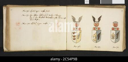 Insignia quædam virorum illustrium in Norvegia quodam habitantium - no-NB digimanus 64722-57. Stockfoto