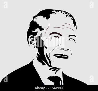 Nelson Mandela International Day 18. juli. Südafrikanische politische Führer und Philanthropin, der als Präsident von Südafrika diente. Stock Vektor