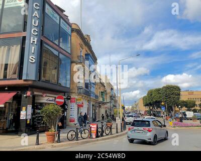 Straßen von Mosta in Malta Stockfoto