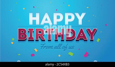 Blaue Geburtstagskarte. Alles gute zum Geburtstag Gruß typografisches Design. Stock Vektor