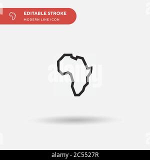 Afrika einfaches Vektorsymbol. Illustration Symbol Design Vorlage für Web mobile UI Element. Perfekte Farbe modernes Piktogramm auf bearbeitbaren Strich. Afrika-Symbole für Ihr Geschäftsprojekt Stock Vektor