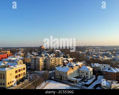 Panoramablick über Kaunas im Winter Stockfoto