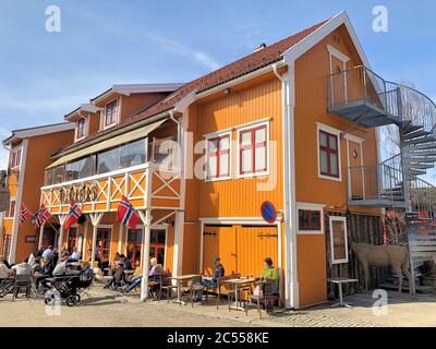 Restaurant im Zentrum von Lillehammer Stockfoto