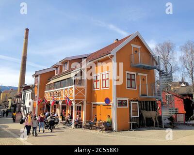 Restaurant im Zentrum von Lillehammer Stockfoto