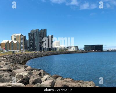 Waterfront in Reykjavik Stockfoto