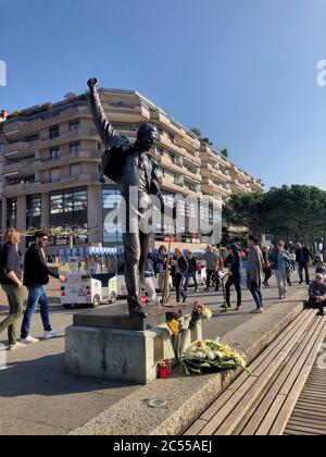 Freddie Mercury Statue in Montreux Schweiz Stockfoto