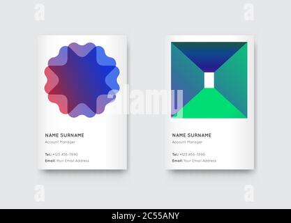 Vektor Bright Trendy Vertikal Visitenkarte Set Stock Vektor
