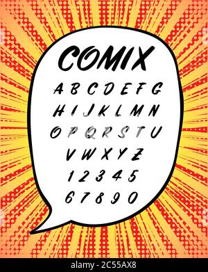 Comics oder Haus Zeichen handschriftliche Schriftart in Vektor Stock Vektor