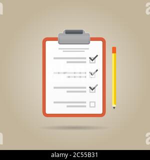 Vektor-To-Do-Liste oder Checkliste-Symbol. Kann als Logo verwendet werden. Stock Vektor