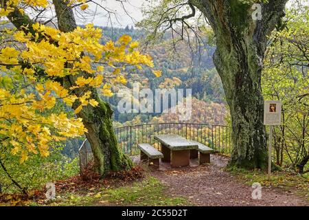 Aussichtspunkt Elisensitz bei Kastel-Staadt, Saartal, Rheinland-Pfalz, Deutschland Stockfoto