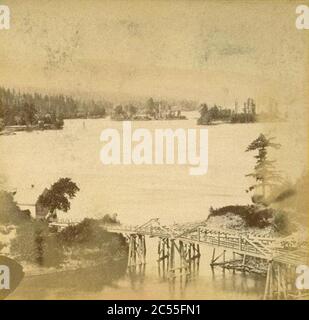 Inseln in Columbia River von Upper Cascades 1867. Stockfoto