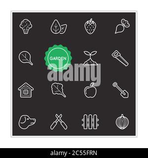 Set von Garten Vektor Illustration Elemente können als Logo oder Symbol in Premium-Qualität verwendet werden Stock Vektor