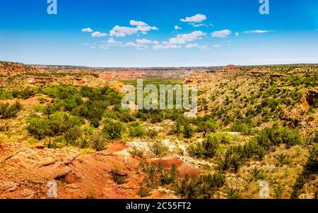 Panoramablick über den Palo Duro Canyon vom Lighthouse Rock Stockfoto