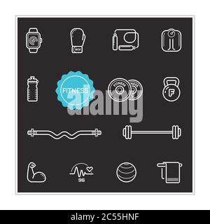 Set von Fitness Vektor Illustration Elemente können als Logo oder Symbol in Premium-Qualität verwendet werden Stock Vektor