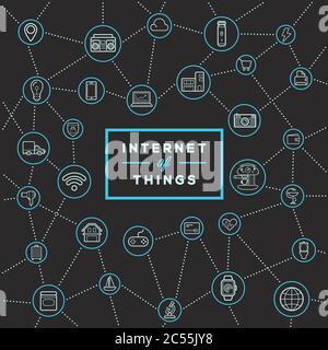IOT Internet of Things Smart Home Vektor-Qualität Design mit Icons Stock Vektor