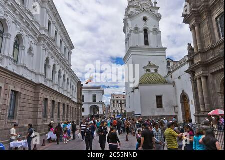 Blick auf die Altstadt, Quito, Ecuador Stockfoto