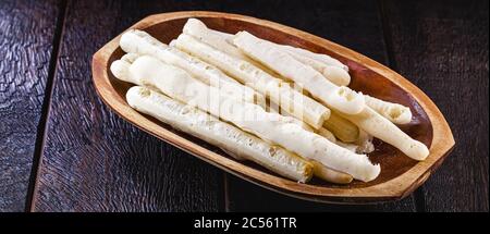 Polvilho Keks, brasilianischer knuspriger Keks aus Maniokmehl. Genannt 'Polvilho Keks', Gummi oder Wind Keks. Stockfoto