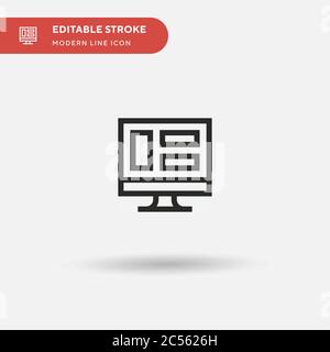 Computer Simple Vector-Symbol. Illustration Symbol Design Vorlage für Web mobile UI Element. Perfekte Farbe modernes Piktogramm auf bearbeitbaren Strich. Computersymbole für Ihr Geschäftsprojekt Stock Vektor