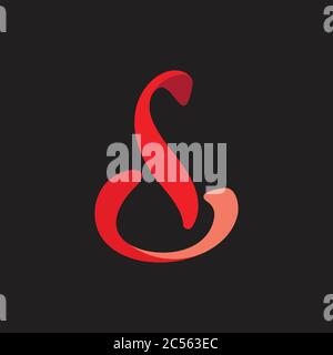 Abstrakter Buchstabe sd rot Flamme Logo Vektor Stock Vektor