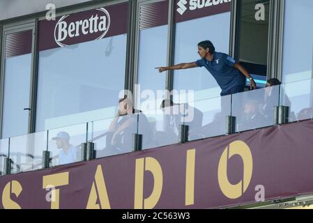 Filippo Inzaghi (Cheftrainer von Lazio) schaut während der Serie A Fußballspiel Turin FC vs Lazio. Lazio gewann 1-2 beim Stadio Olimpico Grande Torino i Stockfoto