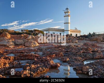 Faro des Cap de ses Salines, Mallorca, Balearen, Spanien Stockfoto