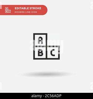 ABC Block einfaches Vektor-Symbol. Illustration Symbol Design Vorlage für Web mobile UI Element. Perfekte Farbe modernes Piktogramm auf bearbeitbaren Strich. ABC Blocksymbole für Ihr Geschäftsprojekt Stock Vektor