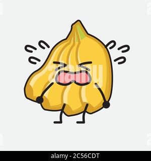 Eine Illustration von Niedlichen Banane Maskottchen Vektor-Charakter in Flat Design Style Stock Vektor
