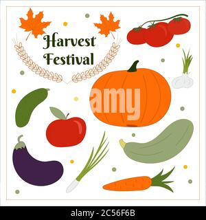 Vector Set von Gemüse für das Erntefest Stock Vektor