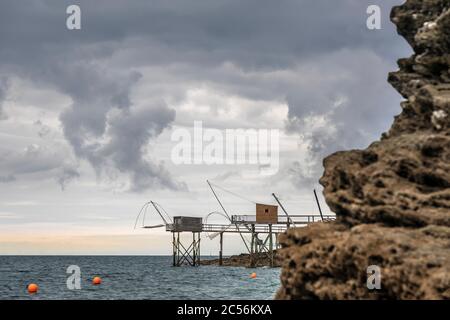 Frankreich, Fischerhütten am Atlantik Stockfoto