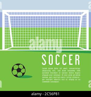 Fußball Ball in Tor Tore Poster für Fußball-Sport-Meisterschaft oder Turnier Vorlage Vektor Illustration Design Stock Vektor