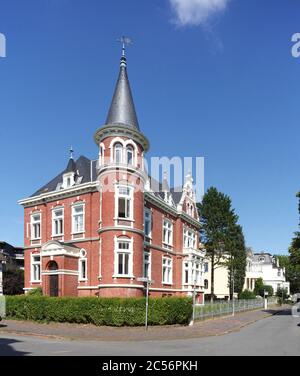 Klassizistisches Wohnhaus am Caecilienplatz, Oldenburg in Oldenburg, Niedersachsen, Deutschland, Europa Stockfoto