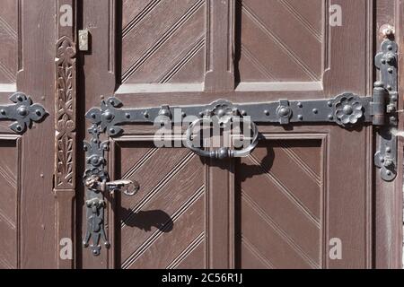 Alte Türbeschläse an der Lambertikirche, Oldenburg in Oldenburg, Niedersachsen, Deutschland, Europa Stockfoto